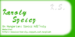 karoly szeicz business card